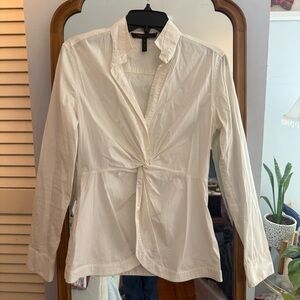 BCBGMaxAzria Classic White Collared Shirt